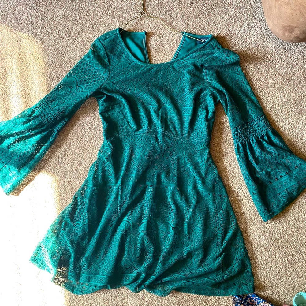 Dark Green Long Sleeve Dress